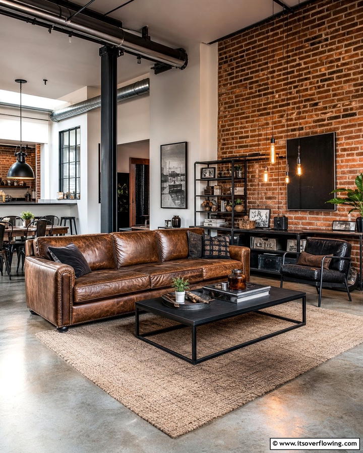Industrial Urban Flair - 21 Modern Living Room Ideas for Stylish Gatherings