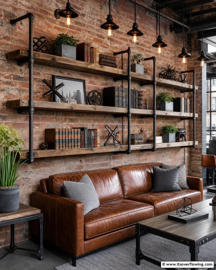 Industrial Urban Shelf Edge - 21 Shelf Decor Ideas to Organize and Elevate Your Spaces