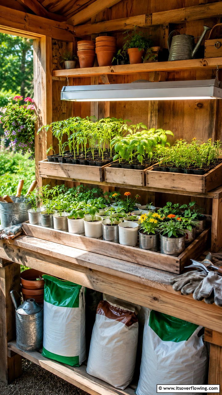 Inexpensive Seed Starting Station - 30 Budget Small Garden Ideas to Transform Outdoor Space
