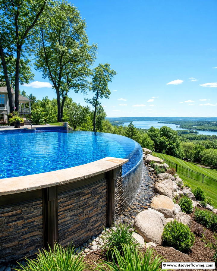 Infinity Edge Design for Illusion of Luxury - 25 Creative Above Ground Pool Ideas for Your Backyard