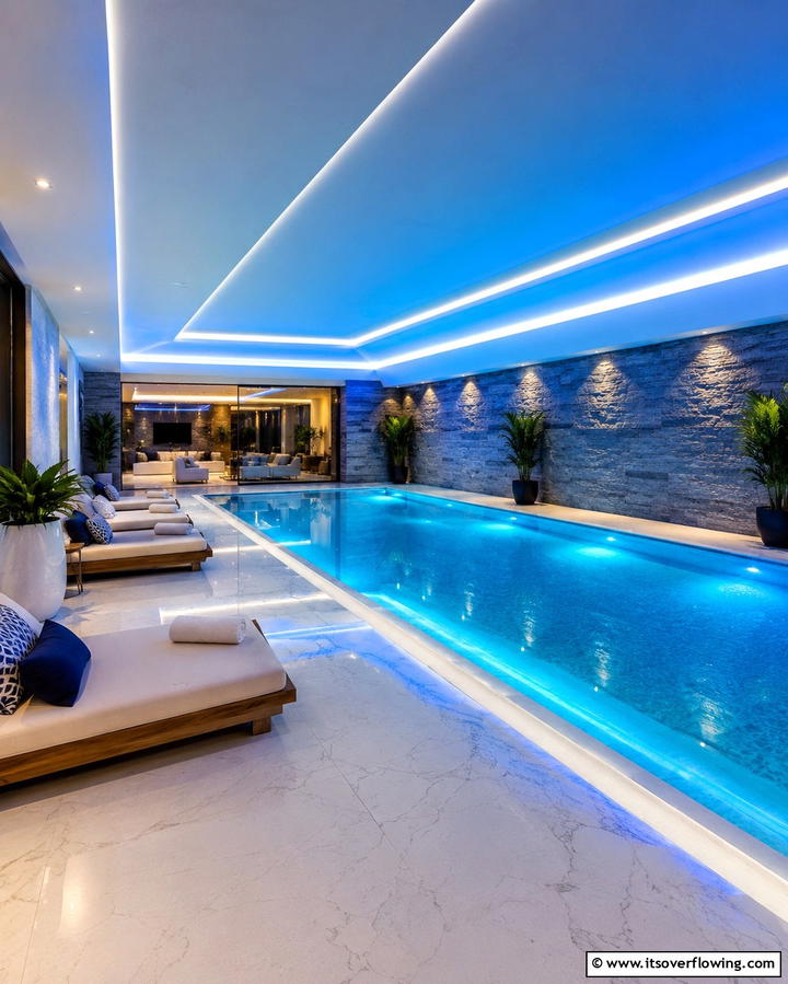 Infinity Edge Indoor Pool - 25 Luxurious Indoor Pool Ideas for Year-Round Relaxation