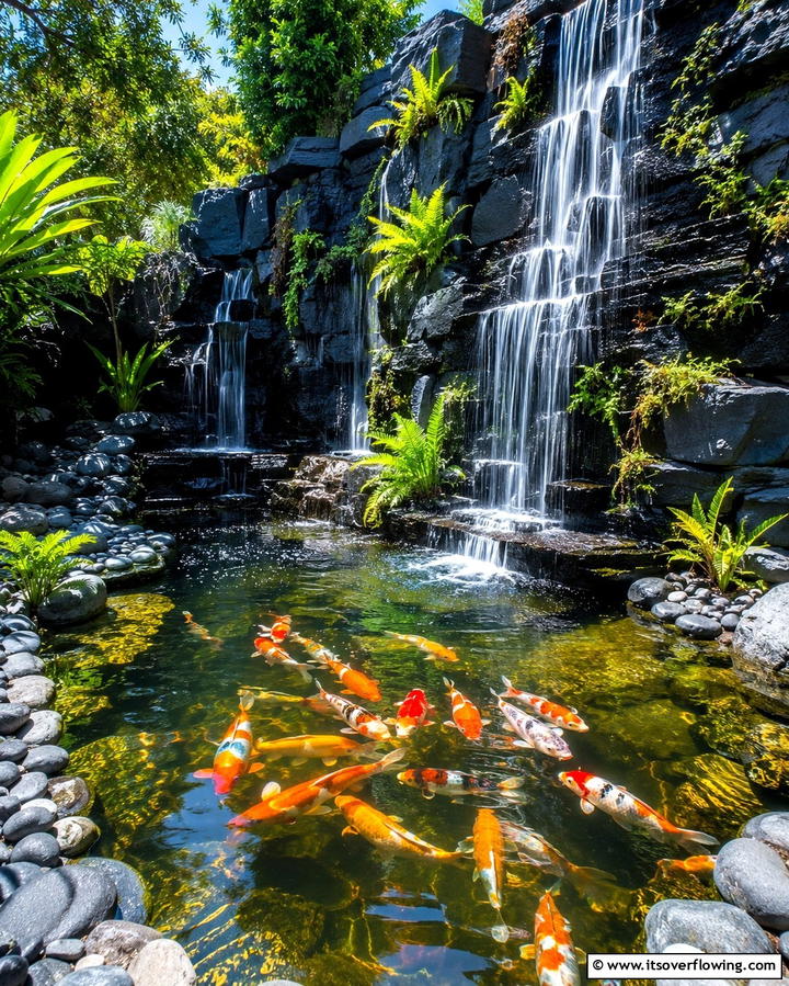 Infinity Edge Koi Pond - 25 Koi Pond Ideas to Enhance Your Outdoor Space