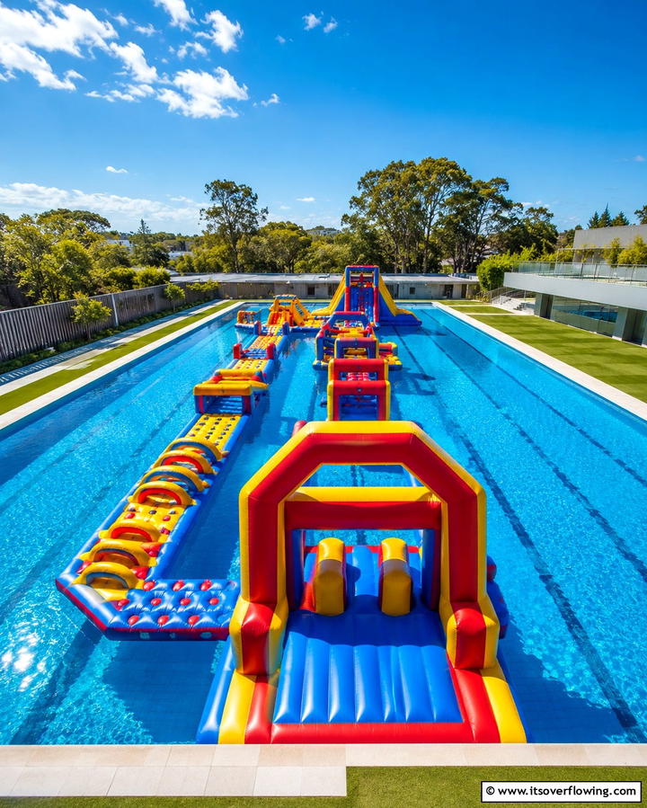 Inflatable Obstacle Course - 25 Pool Party Ideas for a Fun and Memorable Summer