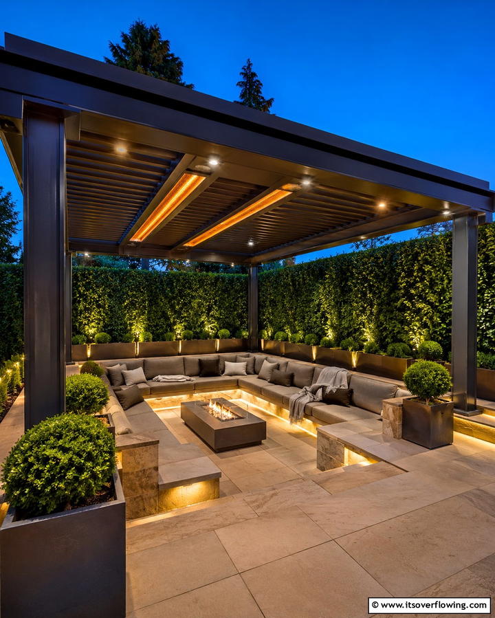 Infrared Heated Comfort Zone - 20 Sunken Patio Ideas for Cozy Outdoor Living