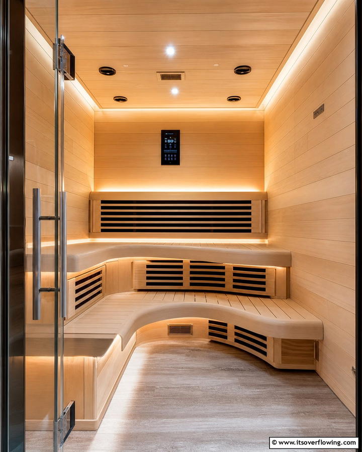 Infrared Sauna with Modern Interiors - 20 Sauna Room Design Ideas for a Luxurious Home Spa