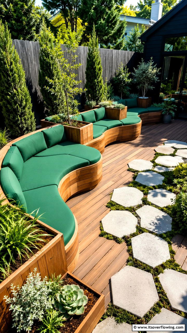 Innovative Bench with Modular Design - 30 Built-In Deck Bench Ideas- Functional Outdoor Seating
