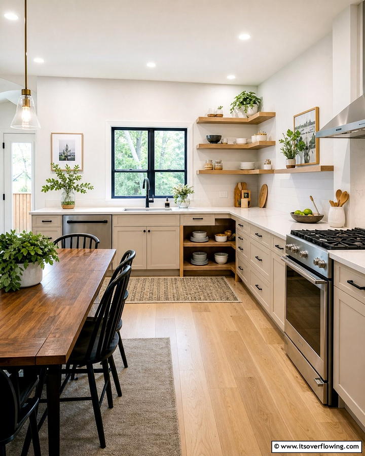 Innovative Corner Solutions - 30 Kitchens Without Upper Cabinets for Open Concepts