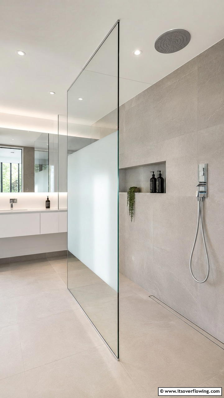 Innovative Glass Partitioning - 30 Doorless Walk-In Shower Ideas for Modern Bathrooms