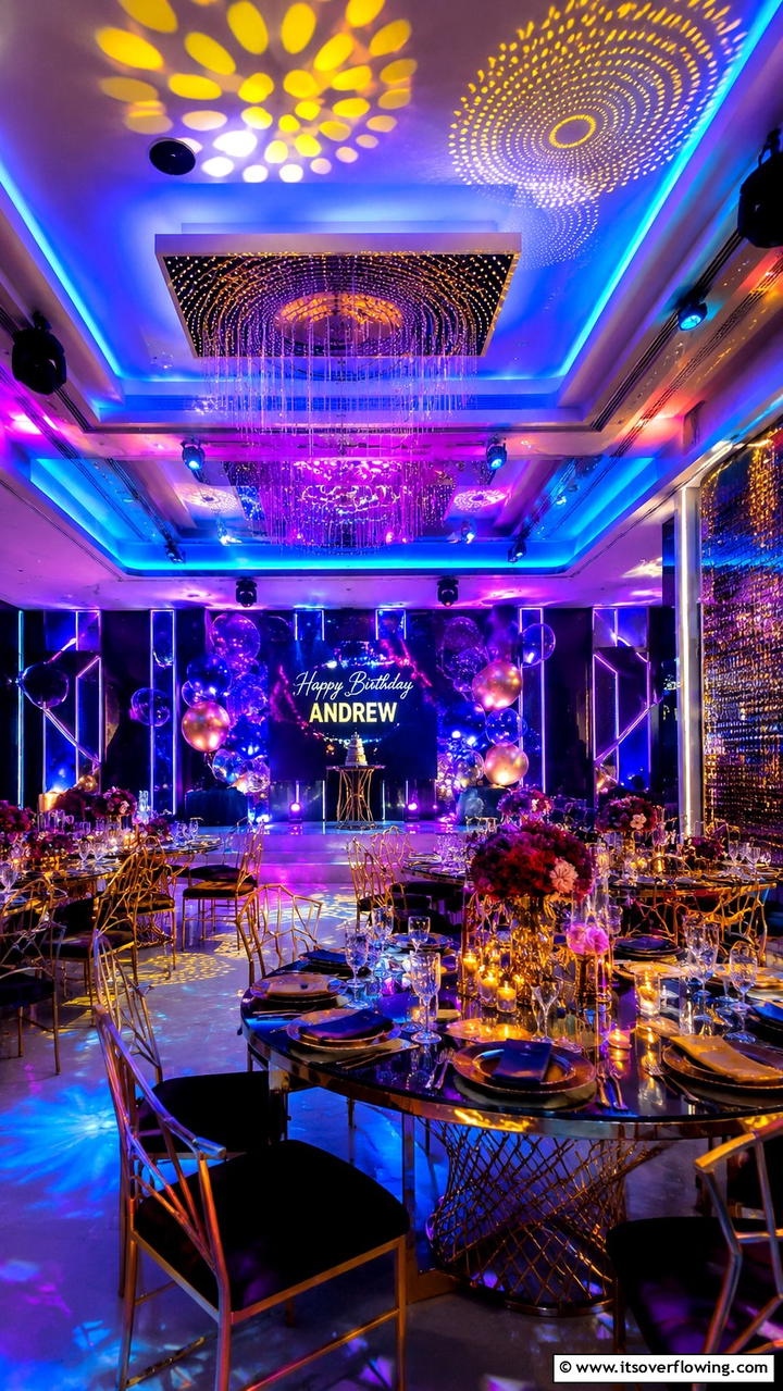 Innovative Lighting Effects - 30 Birthday Decoration Ideas for Memorable Celebrations