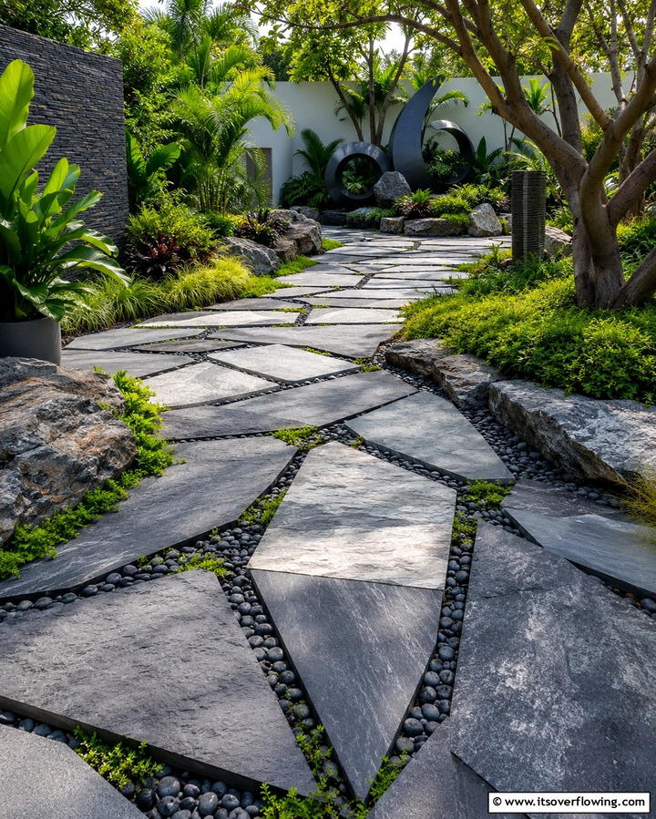 Innovative Rock Walkway - 30 Rock Walkway Ideas to Elevate Your Garden Design