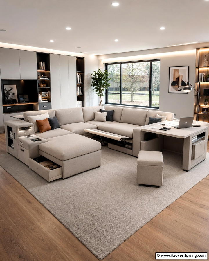 Innovative Sectionals for Multi Use Rooms - 30 Sectional Living Room Ideas for Flexible Seating