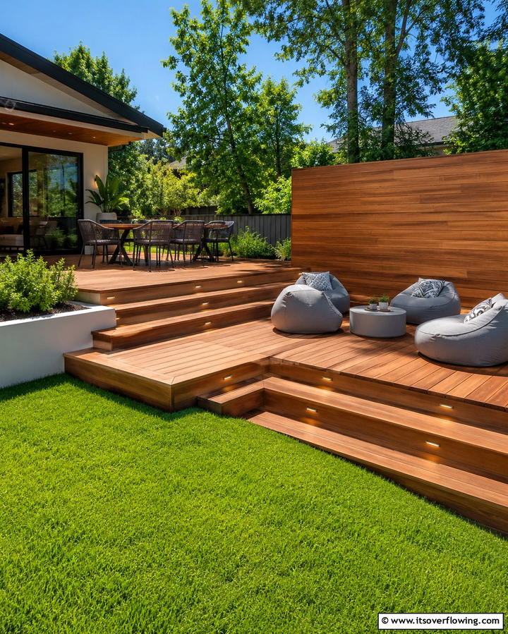 Innovative Step Up Design - 30 Budget-Friendly Backyard Deck Ideas for Stylish Outdoor Living