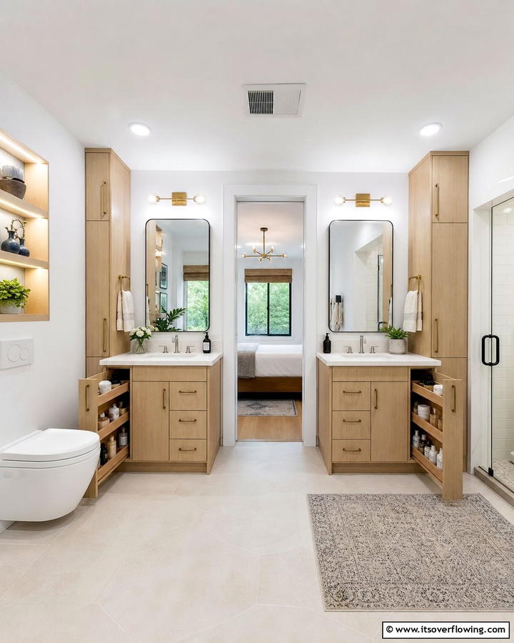 Innovative Storage Concepts - 30 Jack and Jill Bathroom Ideas for Shared Spaces
