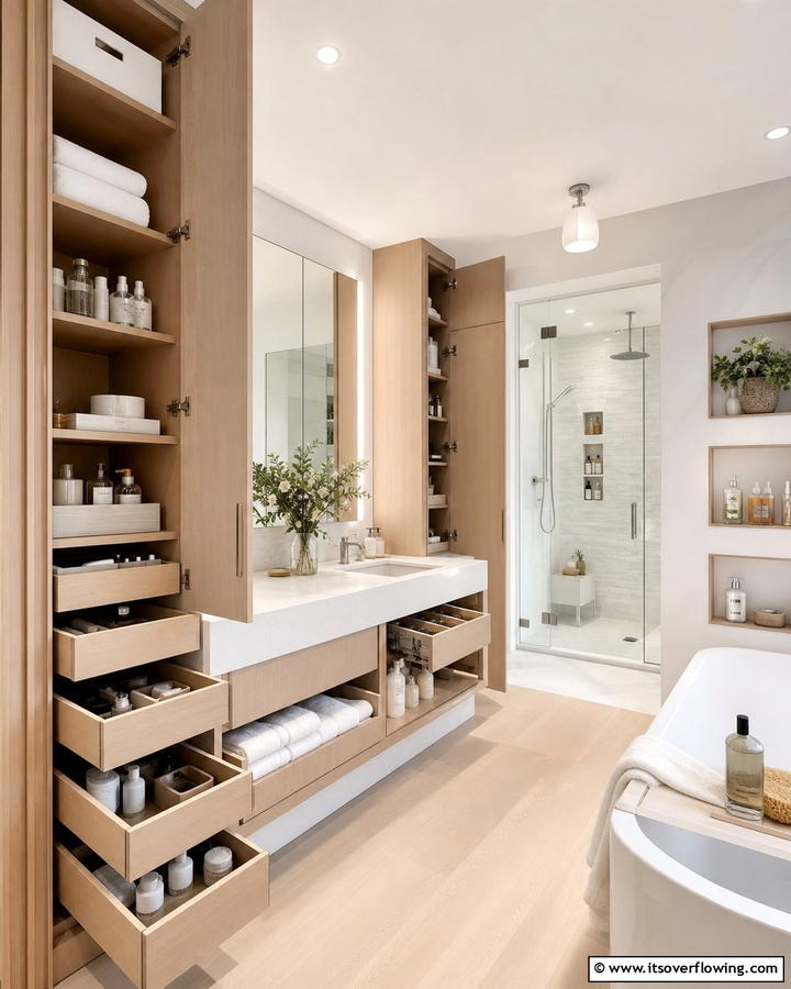 Innovative Storage Solutions - 21 Primary Bathroom Design Ideas for Modern Homes