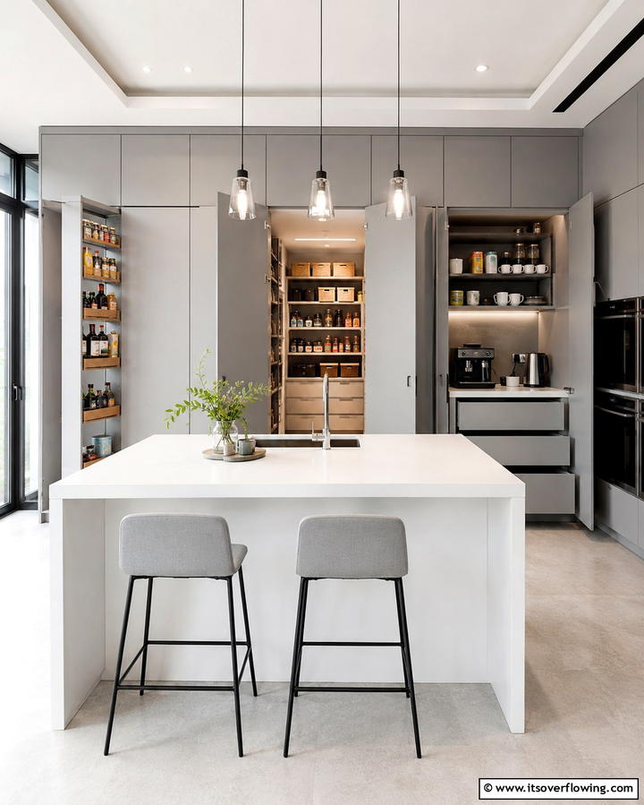 Innovative Storage Solutions - 30 Grey and White Kitchen Ideas for Timeless Monochromatic Design
