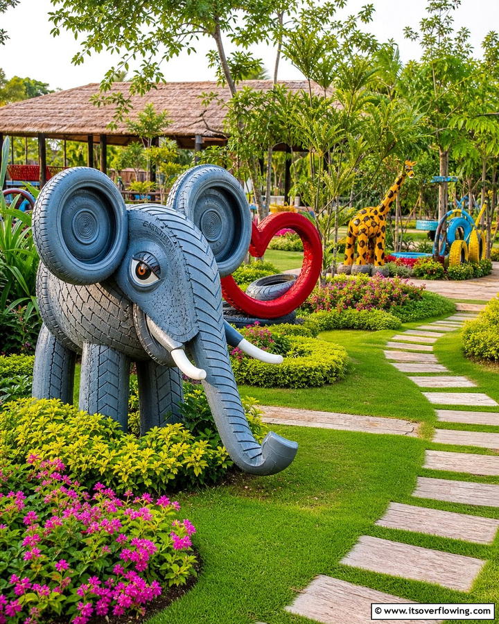 Innovative Tyre Garden Art Installations - 21 Recycled Tyre Garden Art Ideas for Eco-Conscious Spaces