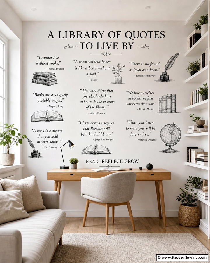 Inspirational Literary Quotes - 20 Library Murals to Inspire Your Next Home Project