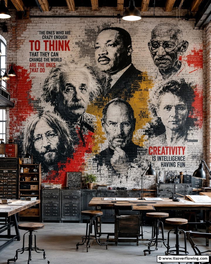 Inspirational People Portraits - 25 Office Wall Murals to Inspire Creativity and Productivity