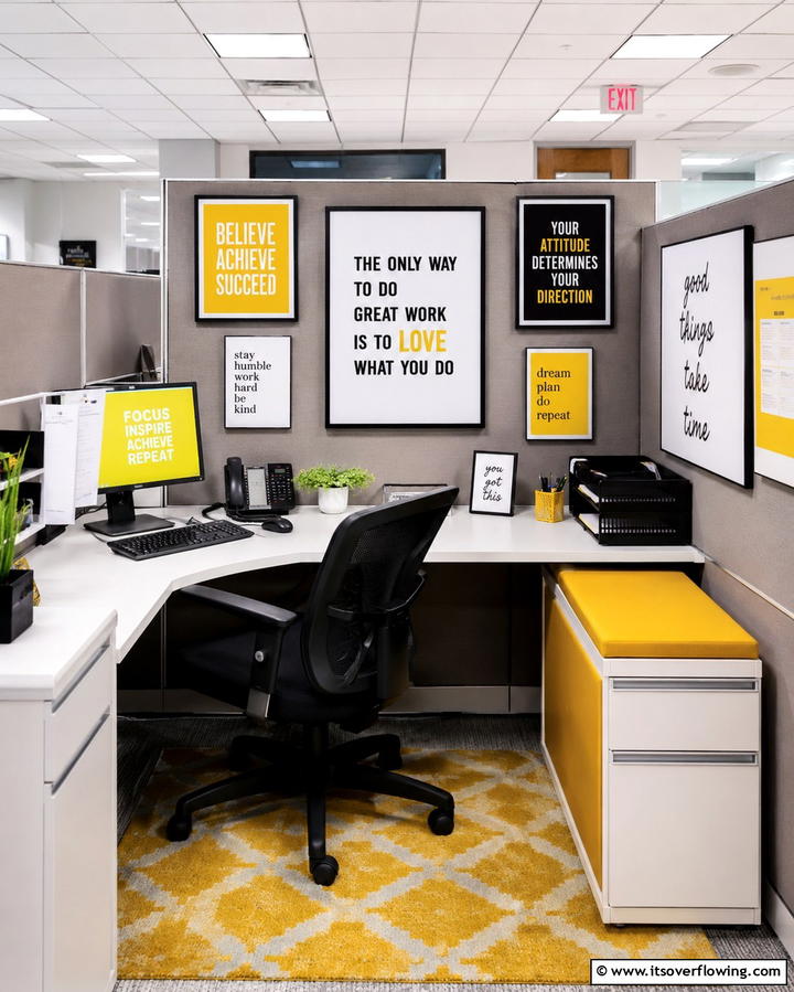 Inspirational Quote Art - 25 Cubicle Decor Ideas to Personalize Your Workspace