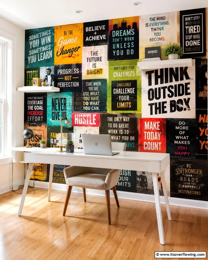 Inspirational Quote Collage - 30 Office Wallpaper Ideas for a Productive Workspace