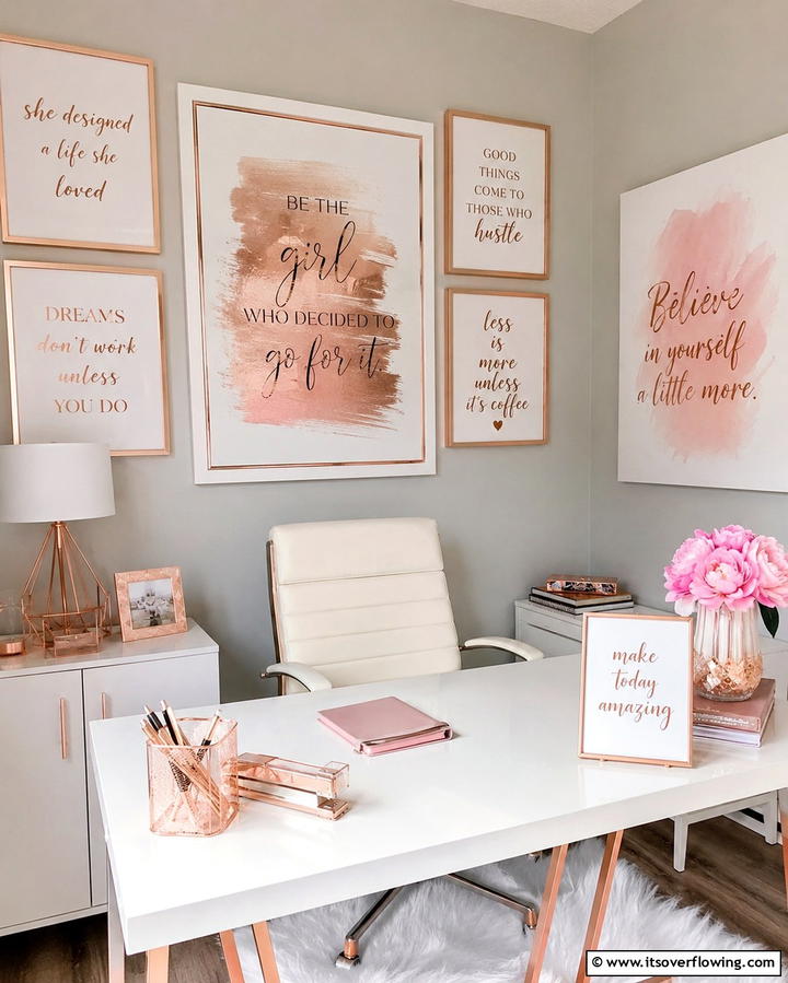 Inspirational Quote Decor - 30 Home Office Ideas Designed Specifically for Her