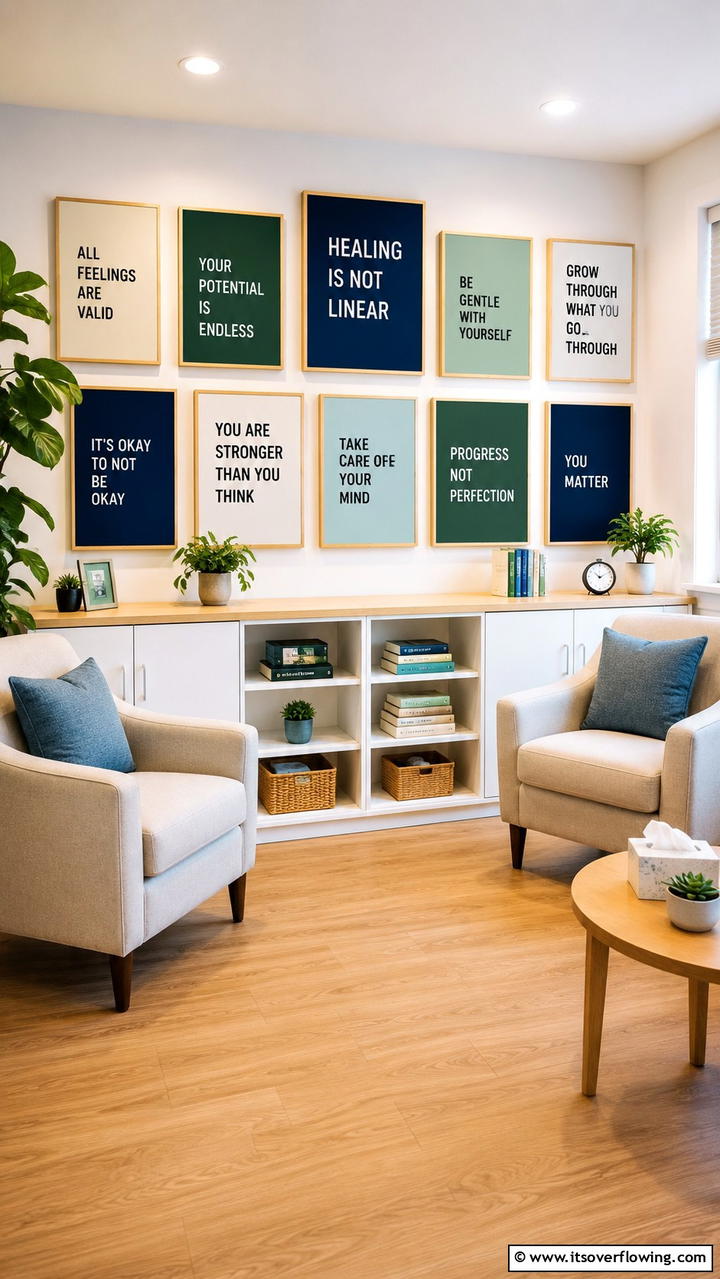Inspirational Quote Displays - 21 Calming Therapist Office Decor Ideas for a Serene Environment