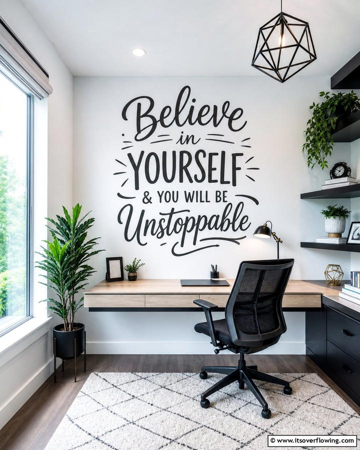 Inspirational Quote Wall - 30 Wall Painting Ideas for Every Room in Your Home