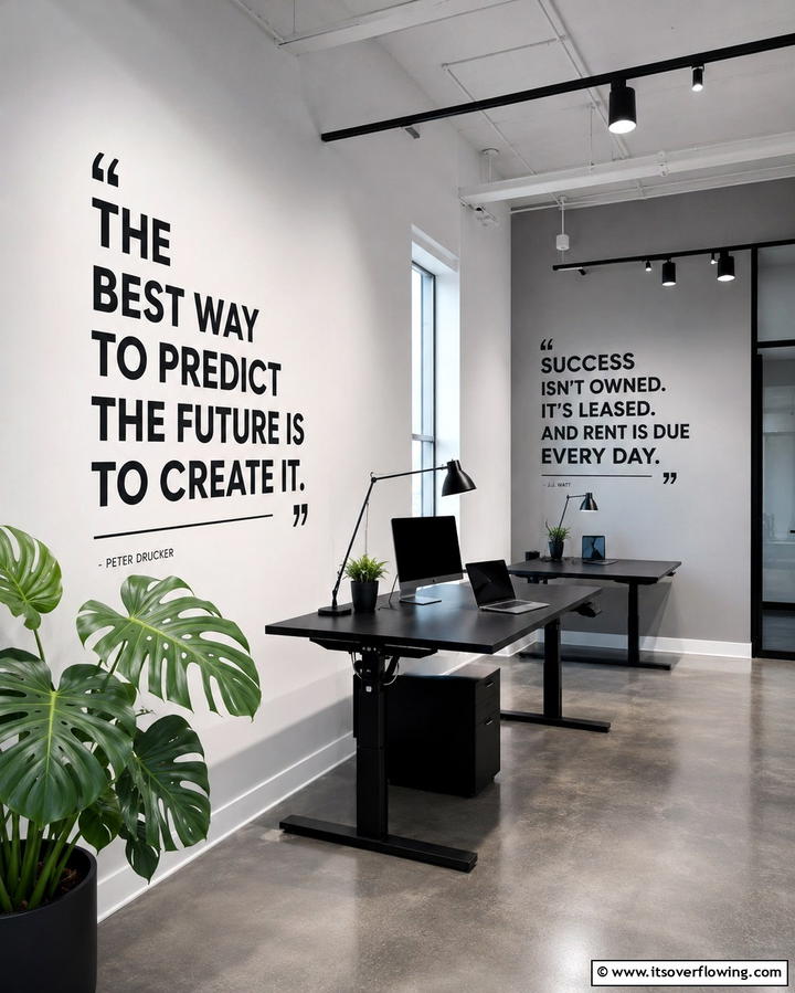Inspirational Quotes - 25 Creative Office Accent Wall Ideas to Inspire Your Space