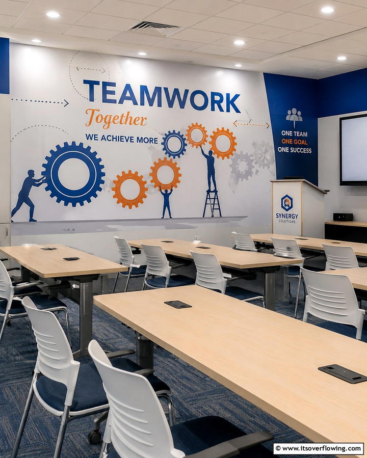Inspirational Teamwork Mural - 25 Office Wall Murals to Inspire Creativity and Productivity
