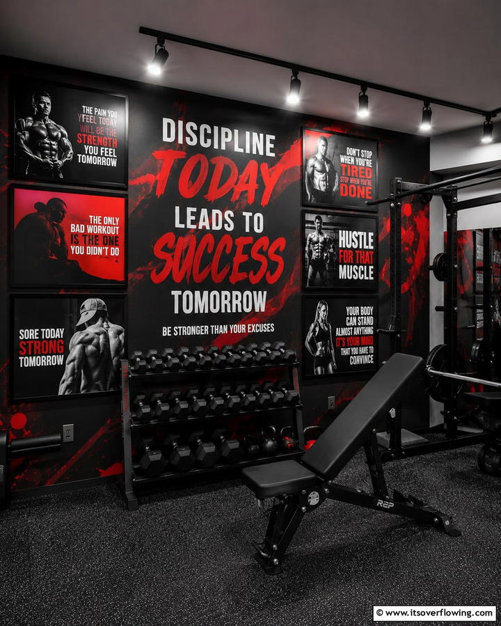 Inspirational Wall Art - 25 Basement Gym Ideas for Your Home Workout Space