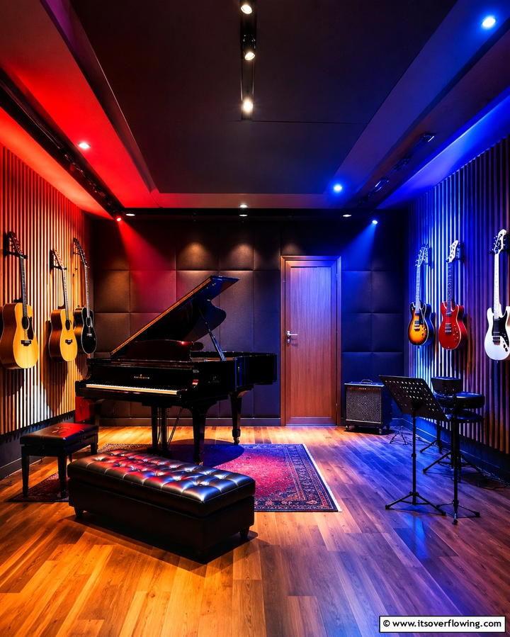 Inspiring Music Room Ambience - 30 Aesthetic Room Ideas With LED Lights for Vibes