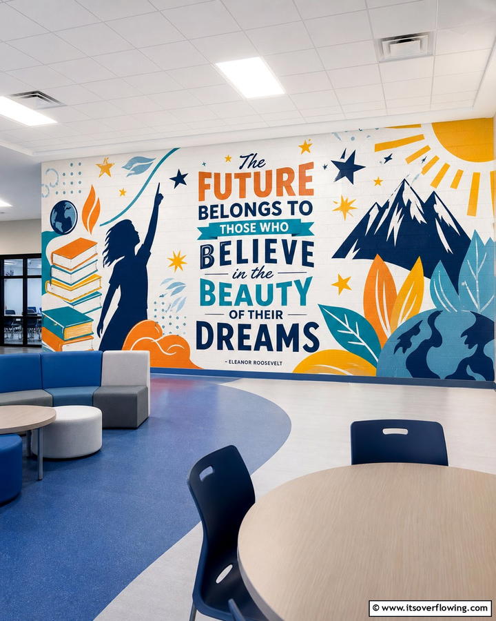 Inspiring Quote Mural - 21 Creative School Mural Ideas to Inspire Students