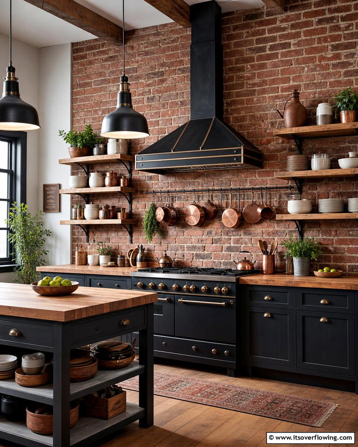 Install Brick Walls or Veneers - 20 Natural Kitchen Design Ideas for a Warm Feel