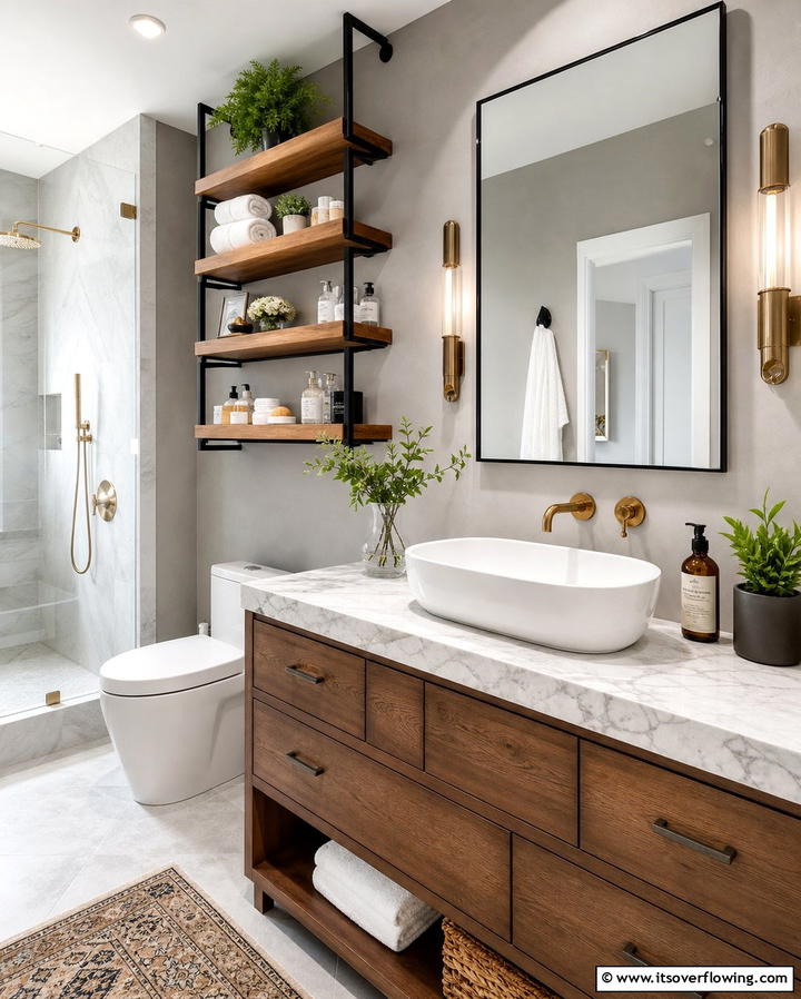 Install Floating Shelves Above the Counter - 25 Bathroom Counter Organization Ideas for a Clutter-Free Space