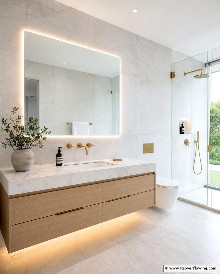 Install Floating Vanities - 25 Elegant Bathroom Decor Ideas for a Luxurious Feel