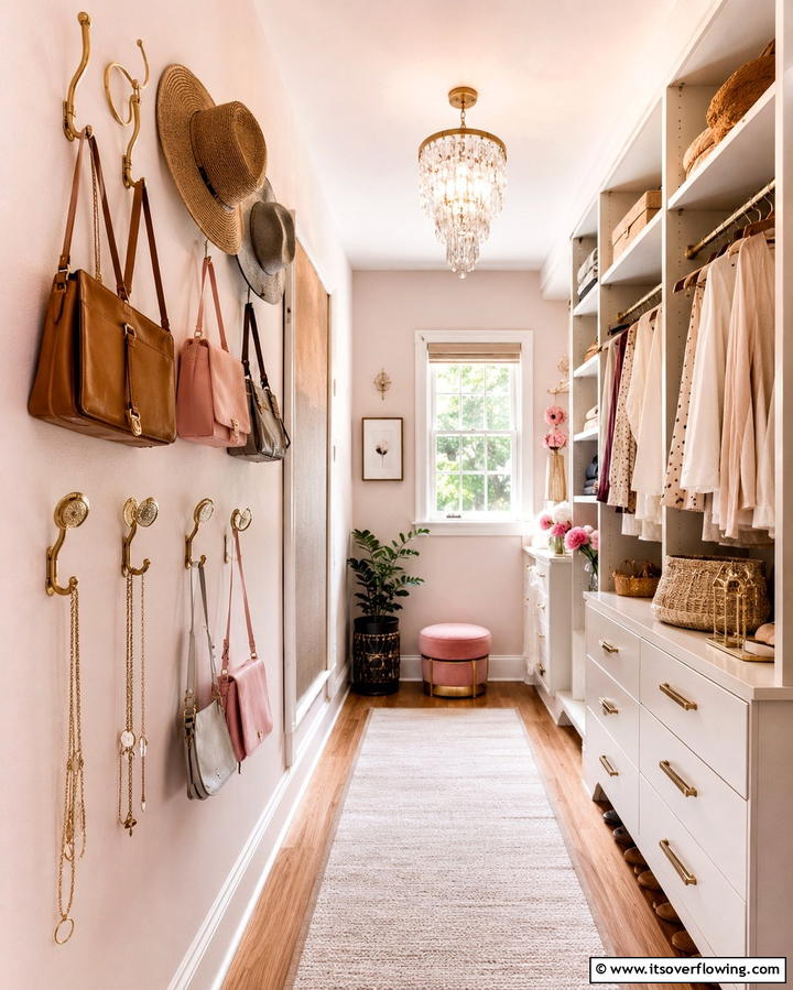 Install Hooks on the Walls - 25 Small Closet Storage Ideas to Maximize Space