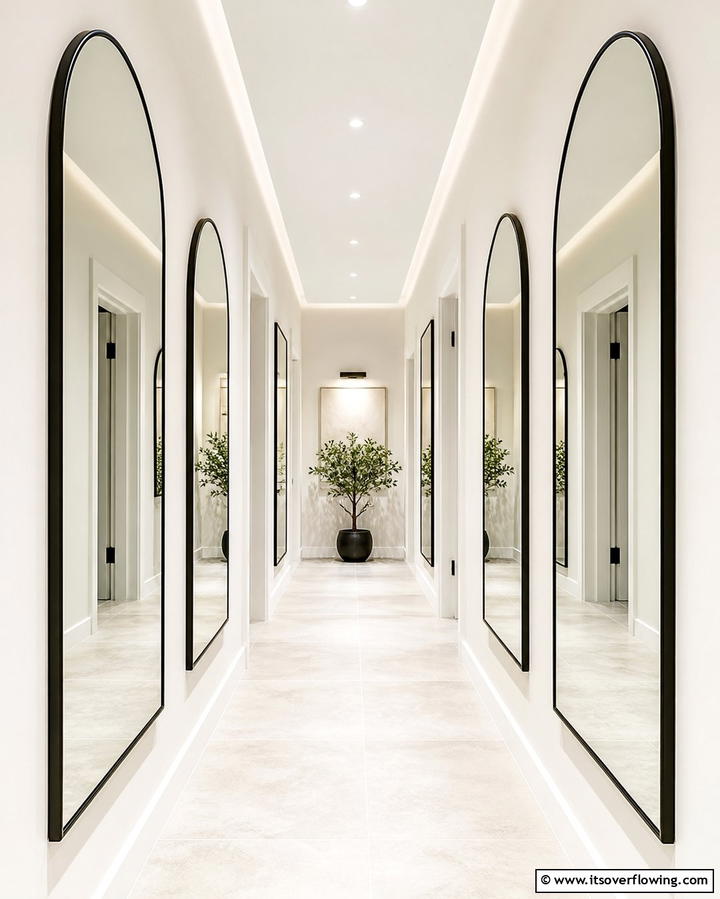 Install Mirrors to Create Depth - 25 Narrow Hallway Ideas to Maximize Space and Style