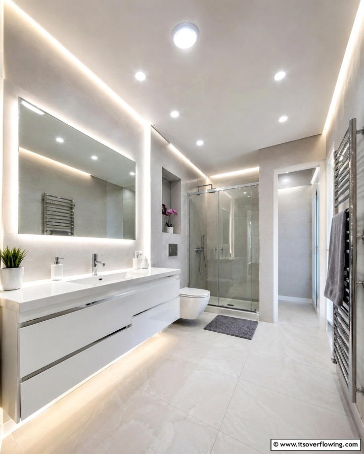 Install Motion Sensor Lighting - 25 Apartment Bathroom Ideas to Maximize Small Spaces