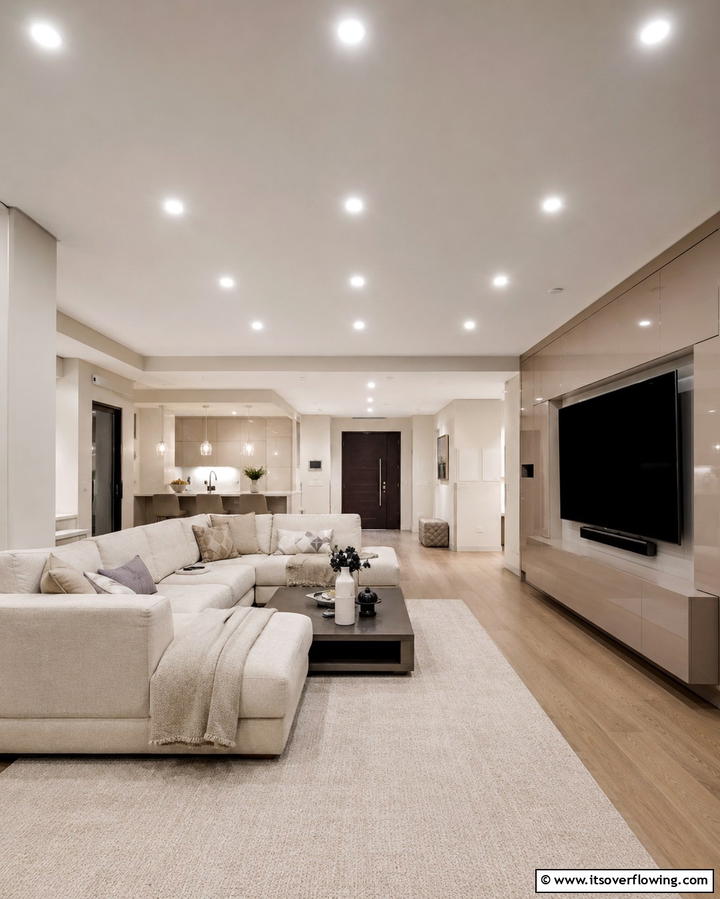 Install Recessed Lighting - 30 Space-Saving Condo Living Room Ideas for Urban Dwellers