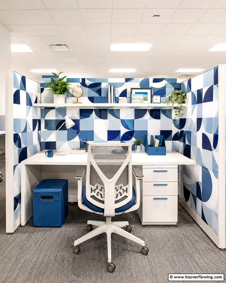 Install Removable Wallpaper - 25 Cubicle Decor Ideas to Personalize Your Workspace