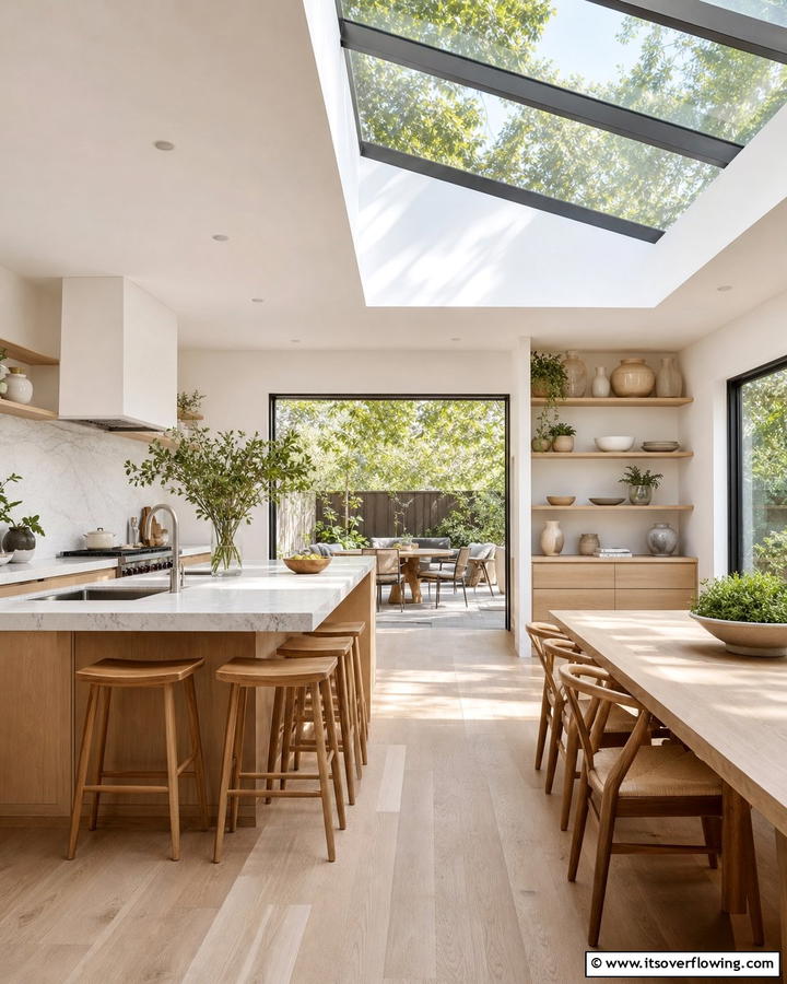 Install Skylights for Natural Light - 20 Natural Kitchen Design Ideas for a Warm Feel