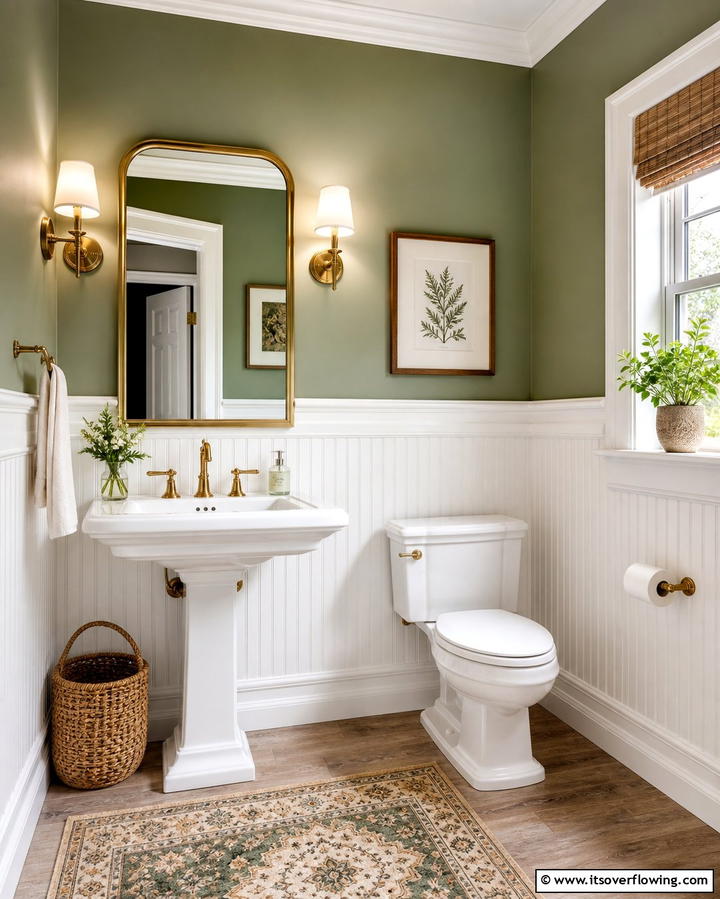 Install Wainscoting or Beadboard - 25 Guest Bathroom Ideas for a Welcoming Space