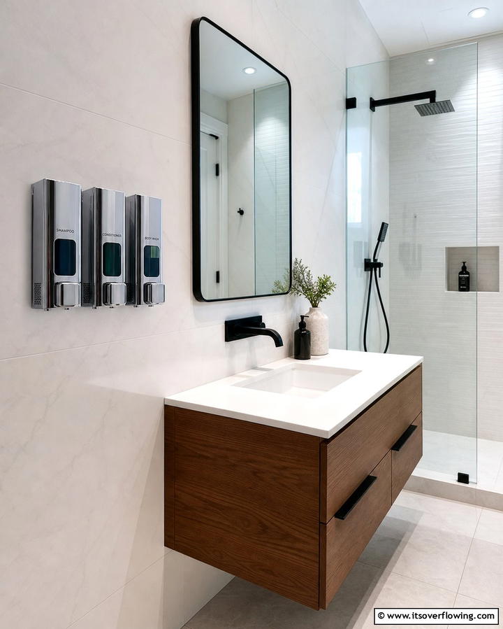 Install Wall Mounted Dispensers - 25 Bathroom Counter Organization Ideas for a Clutter-Free Space