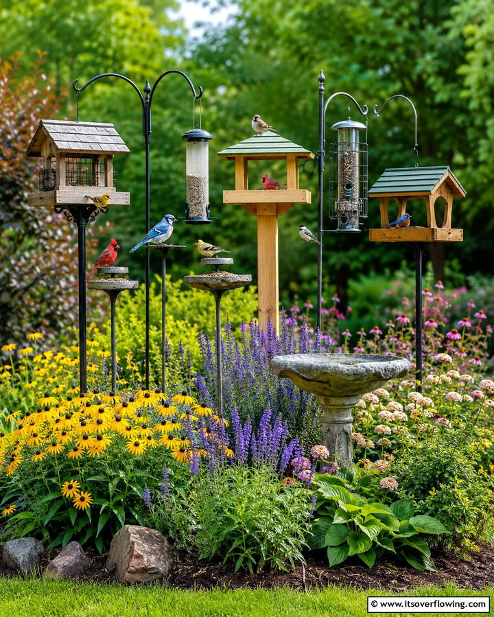 Install a Bird Feeder Station - 20 Spring Garden Ideas to Refresh Your Outdoor Space