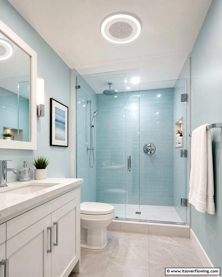 Install a Bluetooth Speaker Exhaust Fan - 25 Guest Bathroom Ideas for a Welcoming Space
