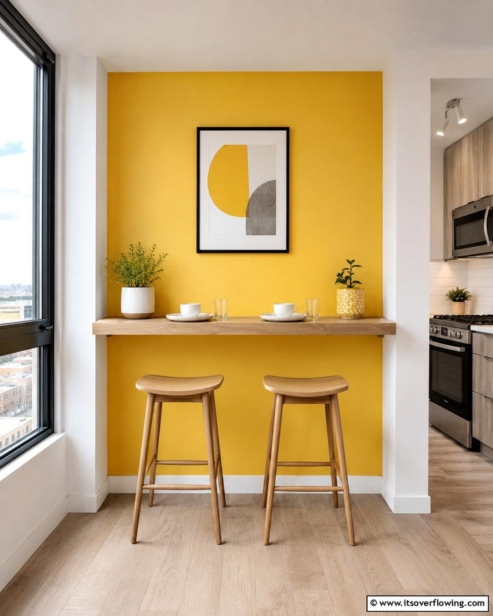 Install a Built In Shelf Table - 25 Small Dining Room Ideas for Compact Spaces
