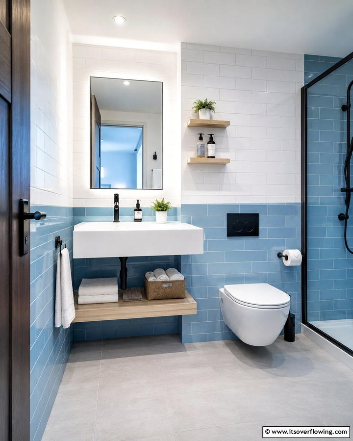 Install a Compact Wall Mounted Sink - 25 Apartment Bathroom Ideas to Maximize Small Spaces