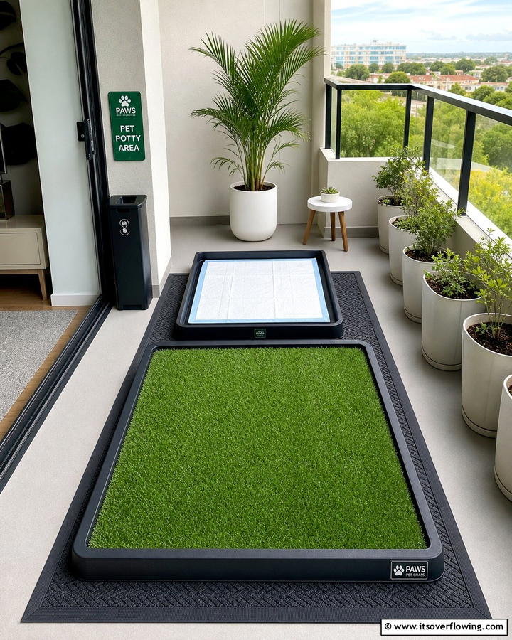 Install a Dog Potty Area - 20 Dog Balcony Ideas for Your Furry Friend’s Comfort