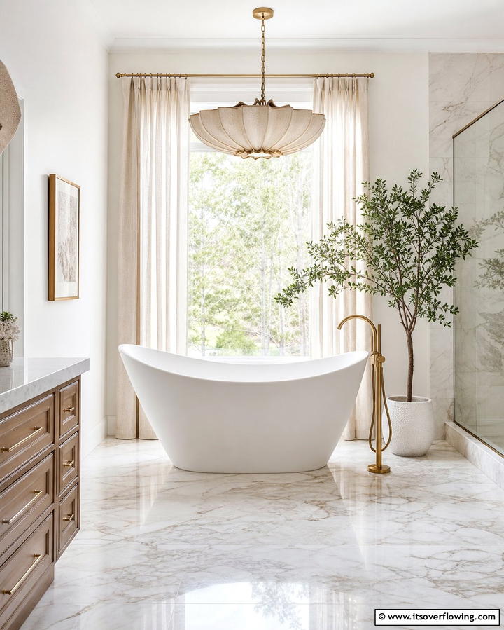 Install a Freestanding Bathtub - 25 Elegant Bathroom Decor Ideas for a Luxurious Feel