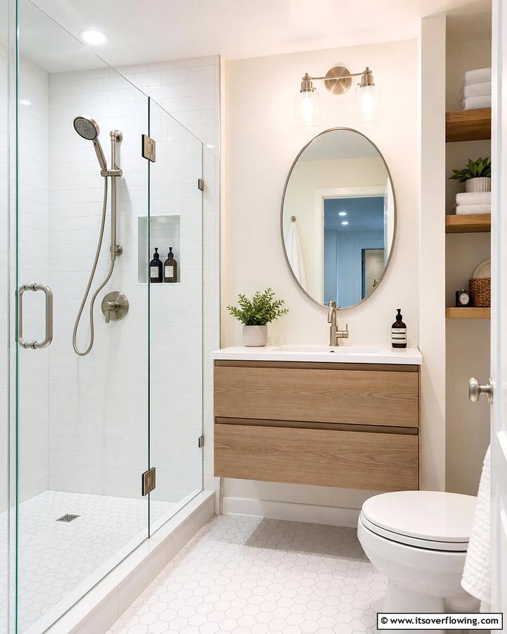 Install a Handheld Showerhead - 25 Apartment Bathroom Ideas to Maximize Small Spaces